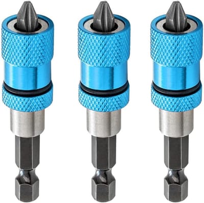 Verstelbare Magnetische Schroevendraaier Bit Houder met 1/4" Hex Shank en Phillips 2 Bits - 3 Stuks voor Droogbouw en Kluswerk