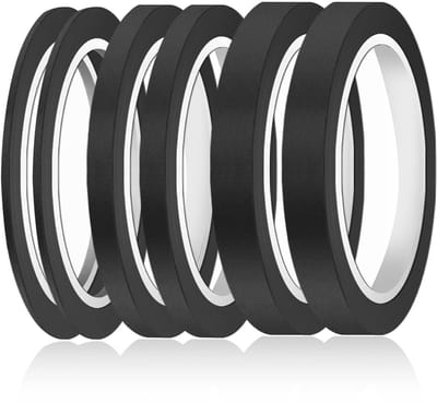 Dailygoods- Maskingtape 6 Rollen - 3/6/12.6mm Breed - Premium Papier - Kleurige Tape - Voor Auto/DIY - 120 Meter Totaal - Afplaktape