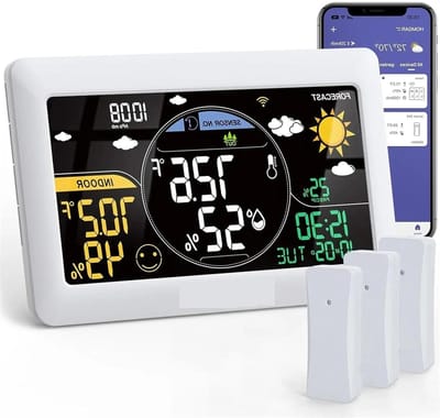 Weerstation WiFi - Binnen Buiten - Weer Voorspellen - App Controle - 7.5 Inch - Wit