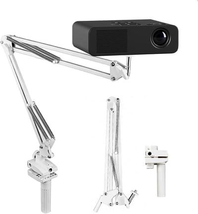 Opvouwbare Projectorhouder - Verstelbare Beamerstandaard - Thuisbioscoop Inrichten - 360 Graden Rotatie - 35 x 35 cm - Wit