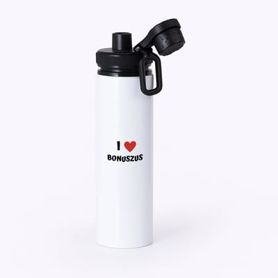 Hacebo® - I love bonuszus waterfles met draaidop zwart - Zus - de liefste bonuszus - verjaardag - cadeautje voor zus - zus artikelen - kado - geschenk - water fles - 850ML
