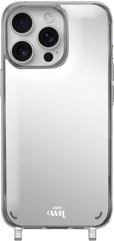 xoxo Wildhearts hoesje met spiegel geschikt voor iPhone 13 Pro case - Hoesje met haakjes geschikt voor telefoonkoord - Mirror Case - Schokbestendige backcover - Spiegelhoesje