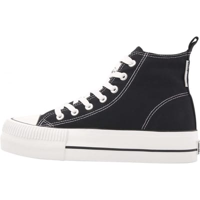British Knights - Kaya Mid Dames Sneakers Hoog - Maat 38 - Zwart - Katoen - Vrouwen Schoenen