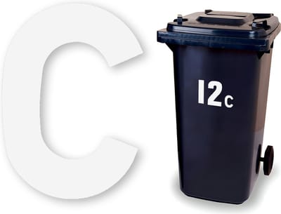 Huisnummer kliko sticker - Letter C - Wit klein - plakletter stickers - huisnummer letter - container letters - brievenbus letter - CoverArt