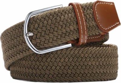 Fako Fashion - Elastische Gevlochten Riem - Damesriem - Herenriem - Canvas - Elastisch - Gevlochten - 105cm - 33mm - Donker Khaki