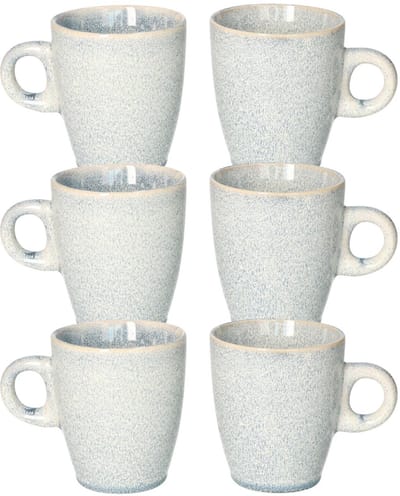 Siaki Koffiemok / theemok Faye - lichtblauw - set 6x - 220 ml - mokken - kerammiek - tas