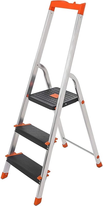 3- treden - Ladder - Aluminium opklapbare ladder - antislipvoeten - Belasting 150 kg