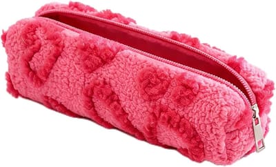 Roze make-uptas van zacht fluweel, multifunctionele etui voor school en make-up, ideaal cadeau voor meisjes en volwassenen