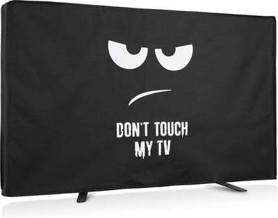 kwmobile 55" TV TV hoes voor buiten - Beschermhoes voor televisiescherm tegen stof en zon, Don't Touch my TV design