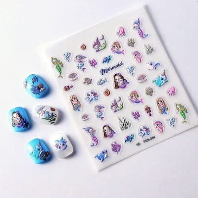 Frezarkowo - 3D Nagelstickers - 9,5x8 cm - Syrenka Wzór