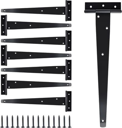 Set van 8 Zwarte T Scharnieren van 300mm voor Schuurdeuren en Poorten - Duurzaam en Sterk