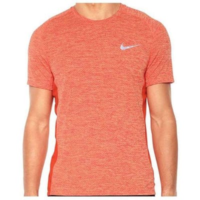 T-shirt Manches Courtes Respirant à Col Rond Uni Sportif Nike Homme Hauts Orange 834241-809 M beige