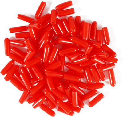 Ronde PVC rubberen beschermdop voor buizen - Plastic eindkap met binnenmaat 16mm - 100 stuks in rood