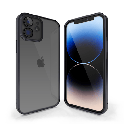 Coverzs telefoonhoesje geschikt voor Apple iPhone 11 hoesje clear soft case camera cover - transparant hoesje met gekleurde rand - zwart