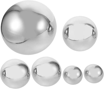 Tuinbollen RVS - Spiegelbollen Decoratie - Tuin Verfraaien - Reflecterende Afwerking - 6 stuks - Zilver