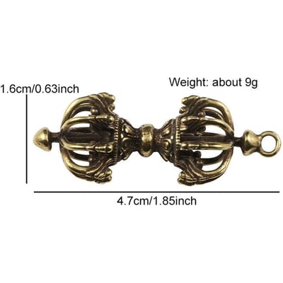 Retro Messing Boeddhisme Vajra Stempel Kleine Ornamenten Sleutelhangers Hangers Koperen Boeddha Instrument Huisdecoraties Gelukbrengend Ambacht black