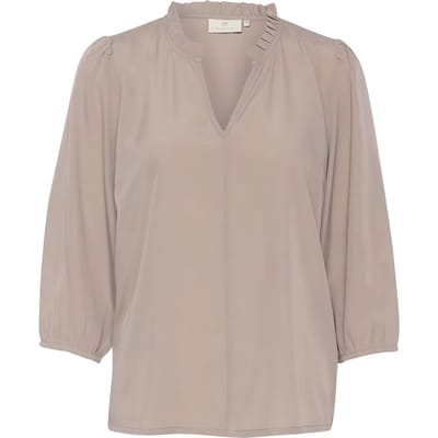 Blouse met lange mouwen Regular fit taupe