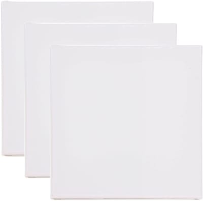 Benson Schildersdoek - 3x - 20 x 20 cm - blanco canvas - katoen - 280 grams