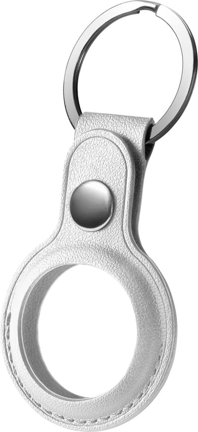 Deltaco MCASE-TAG11 Sleutelhanger - Hoesje - voor Apple Airtag - Vegan Leer - Wit