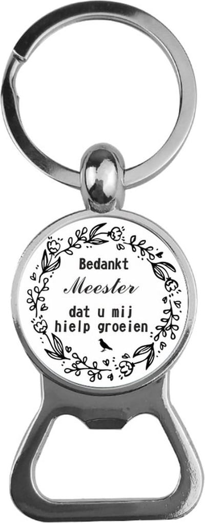 Bieropener Glas -  Bedankt Meester