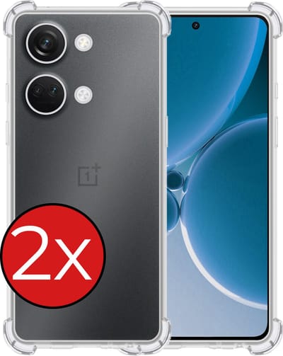 Hoesje - 2 Stuks - Geschikt voor OnePlus Nord 3 - Sterk & Shockproof - Back Cover - Siliconen Case - Telefoon Hoes Shock Proof - Telefoonhoes - Transparant