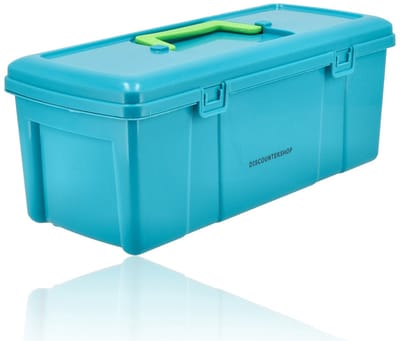 Opbergbox met Handvat - Gereedschapskist 36 cm – Gereedschapskoffer – Opbergsystemen voor Opslag, Garagebox, Bureau Organizers en Opbergbox Tuinspullen – Blauw