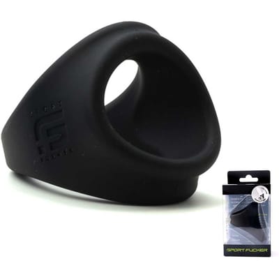 Sport Fucker - Freeballer - Cockring En Ballstretcher - Liquid Siliconen - Zwart