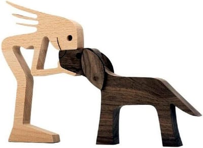 Houten honden beeldjes ornamenten - houten figuren set - creatieve honden geschenken - perfect voor hondenliefhebbers - ShopVlot