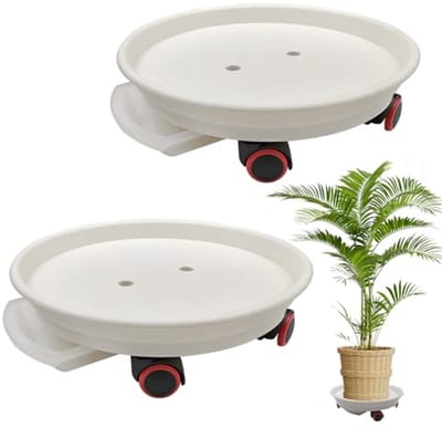 Plantenhouder met wielen - 2 stuks - Zware plantenwagen met watercontainer - Laadvermogen 50 kg