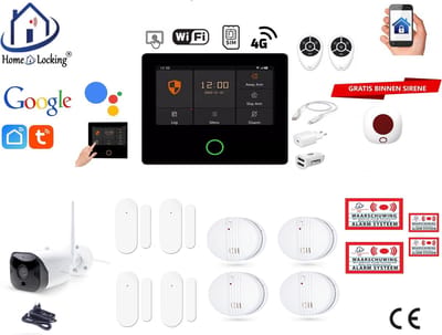 Draadloos alarmsysteem voor woning/camper/boot/caravan werkt met wifi en sim kaart en met spraakgestuurde apps. (Nederlands of Frans stem en tekst) ST01A-27