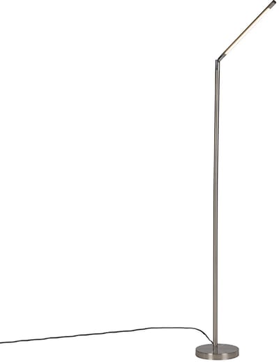 QAZQA berdien fl - Moderne Dimbare LED Vloerlamp | Staande Lamp met Dimmer - 1 lichts - H 1630 mm - Staal - Woonkamer
