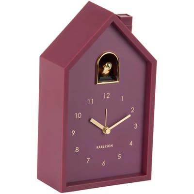 Karlsson Wekker Modern Cuckoo Oro - Paars - 15x11.5x20cm - Modern - Wekker voor slaapkamer - Wekkers