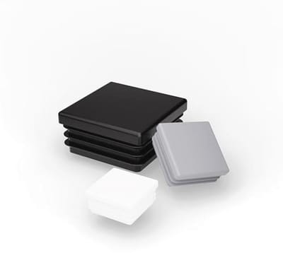Kunststof vierkante lamellenstoppen - Stoelpoten beschermers en buispluggen 12x12mm - 120x120mm