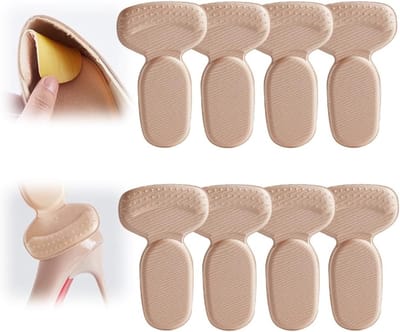 Ulisem - Hielkussens - 8 stuks antislip hielbeschermers - 2-in-1 voor hiel en bal - Zachte schuimvulling met ademend materiaal - Voorkomt schuren en blaren - Sterke zelfklevende achterkant - Universele pasvorm - Voor dames en heren - Khaki