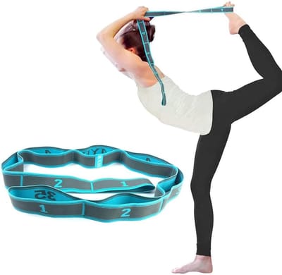 Yoga Strap met 9 Vaste Lussen - Stretchband van Katoen/Polyester - Verhoogt Flexibiliteit - Ideaal voor Yoga - ShopVlot