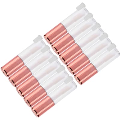 10 stuks 1,2 ml Lipgloss Tube Doe-het-zelf Kleine Lippenstift Tube Cosmetische Container met Dop (Rosé goud) white