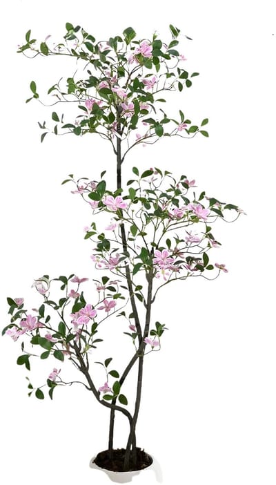 Kunstmatige jasmijnplant - Voor huis en kantoor - Kunstbloemboom, decoratie, cadeau-optie - Witte bloempot, 120-180 cm - Roze-180cm
