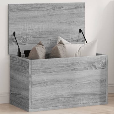 vidaXL - Opbergbox - 60x35x35 - cm - bewerkt - hout - grijs - sonoma - eikenkleurig