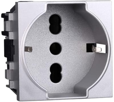 Stopcontact - Wandcontact - Elektrische Installatie - Compatibel met Living Light - 2P+T 16A - Grijs