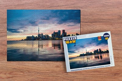 Puzzel Zonsondergang achter de Canadese stad Toronto - Legpuzzel - Puzzel 1000 stukjes volwassenen