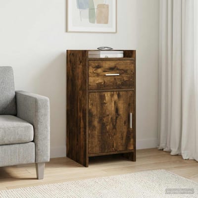 vidaXL - Dressoir - Gerookt - eiken - 40 - x - 36 - x - 80 - cm - Bewerkt - hout