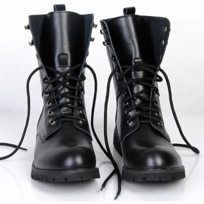 Modieuze leren laarzen Heren Authentieke laarzen Lente en herfst Echt leer Herenschoenen De zwarte motorlaarzen 11.5 black