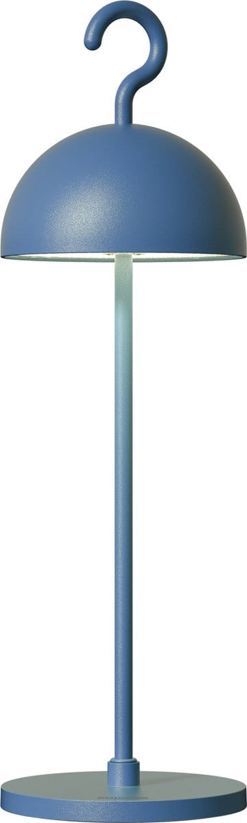 Sompex Tafellamp of hanglamp Hook | Led | Blauw - indoor / outdoor / voor binnen en buiten met oplaadkabel USB  - 2700-3000k - kleur in warm of koel wit instelbaar - Design accu(tafel)lamp