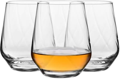 KROSNO | Drinkglazen | Set van 3 stuks - 430 ml | Loodvrij kristalglas | Glazen voor water | Splendour LUMI Collectie | ideaal voor thuis, restaurant en keuken, cadeau-idee, vaatwasmachinebestendig