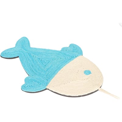 Kattenkrabplank Krasbestendig Sisal Kleine Visvorm Kattenkrabmat voor Katten Spelen blue