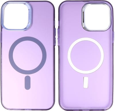 Magsafe Hoesje Geschikt voor de iPhone 12 Pro Max - Magnetic Fashion Backcover Telefoonhoesje - Paars