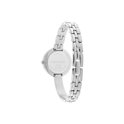 Calvin Klein Quartz Horloge Roestvrijstalen Band Zilveren Wijzerplaat Cadeaubox Licht En Nacht Stijl Dameshorloges 25200278 Regular Watch Box,Silver Dial white