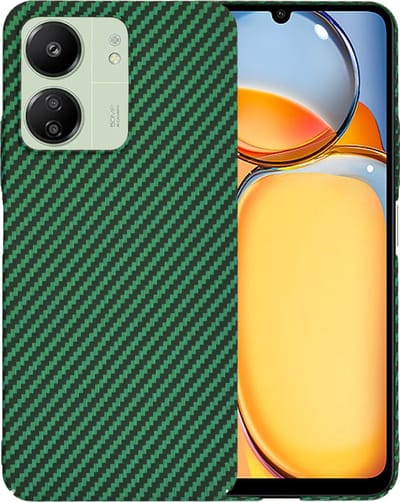 Hoesje geschikt voor Xiaomi Redmi 13C 4G/5G / Xiaomi Poco C65 - Techsuit Carbonite FiberShell Carbon Back Cover - Groen