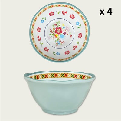 Arca EDENIA - Set van 4 Melamine kommen Ø12xH6cm – licht in gewicht – makkelijk stapelbaar – voor binnen en buiten