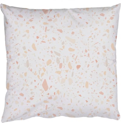 Sierkussens - Kussentjes Woonkamer - 50x50 cm - Terrazzo - Patroon - Wit - Perzik